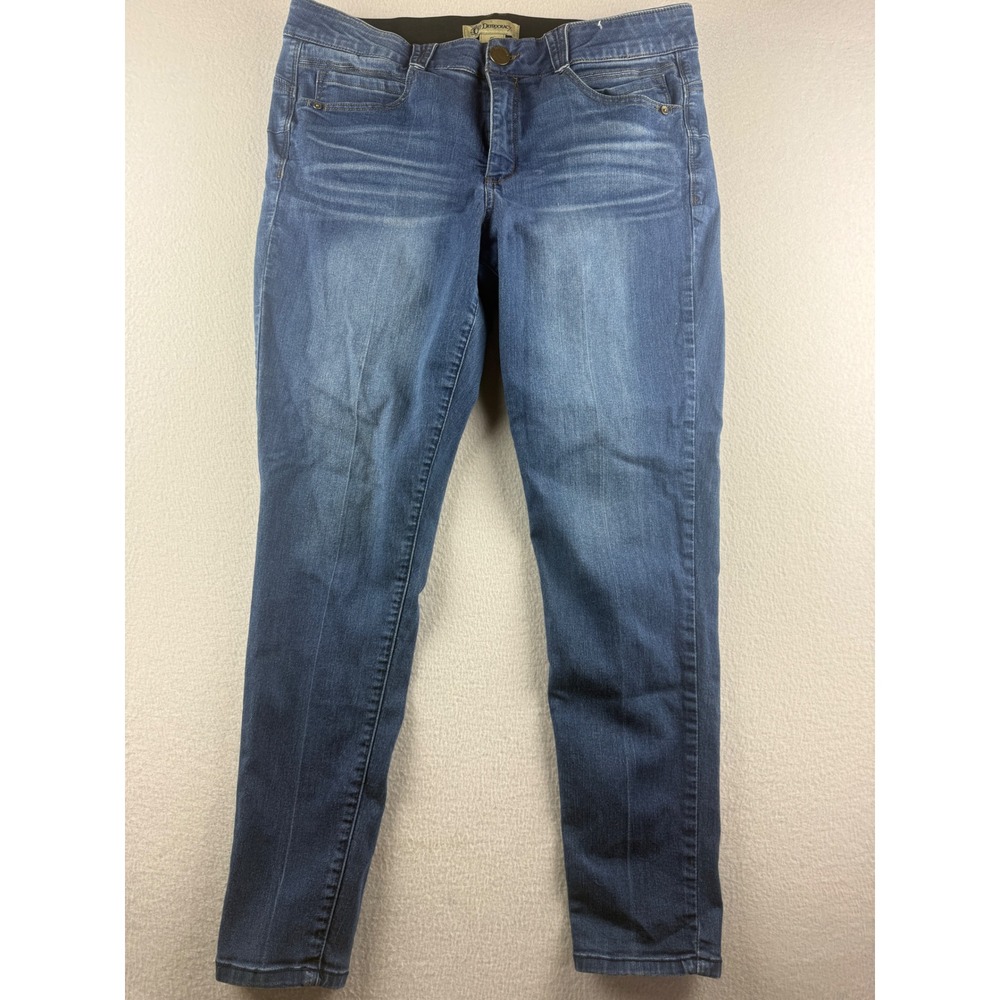 Democracy Womens 16 Ab Solution Skinny Jeans Medium Wash Blue Stretch Denim